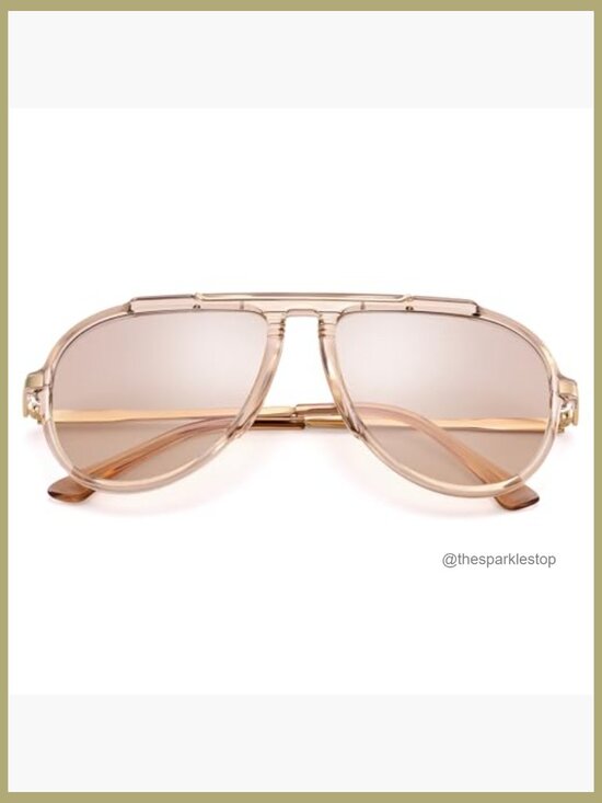Oversized Aviator Sunglasses with Plastic Frame, UV400 Protection